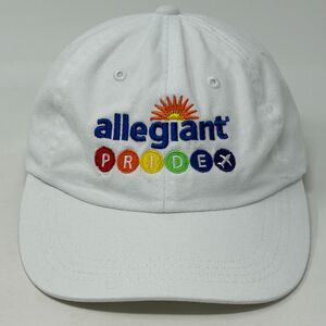 Allegiant Air Gay Pride Hat Baseball Cap LGBTQ Airlines Aviation Strapback White